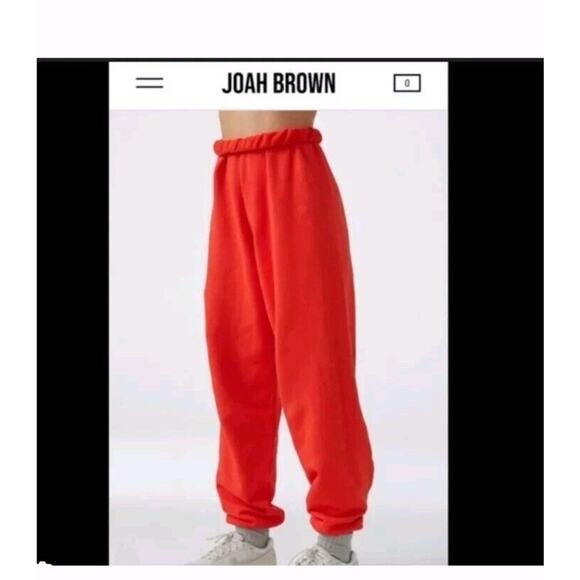 Joah Brown Pants - Joah Brown French Oversized Sweatpants Jogger S/M Red Hot Sauce